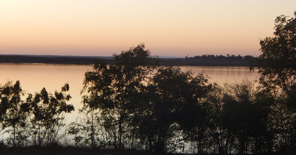 Lake Falcon in Texas at sunrise